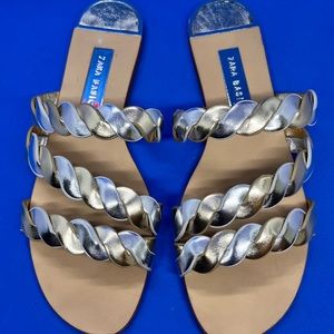 Gold & Silver Zara Basic Sandal Slides